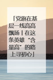 党旗在基层一线高高飘扬丨在这条英雄“含量高”的路上寻初心