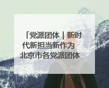 党派团体｜新时代新担当新作为 北京市各党派团体这么干！