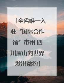 全省唯一入驻“国际合作馆”市州 四川眉山向世界发出邀约