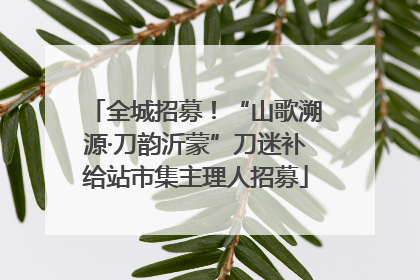 全城招募！“山歌溯源·刀韵沂蒙”刀迷补给站市集主理人招募