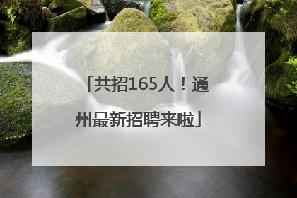 共招165人！通州最新招聘来啦