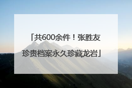 共600余件！张胜友珍贵档案永久珍藏龙岩