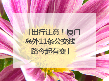 出行注意！厦门岛外11条公交线路今起有变
