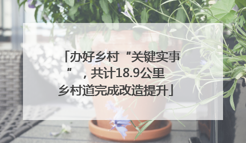 办好乡村“关键实事”，共计18.9公里乡村道完成改造提升