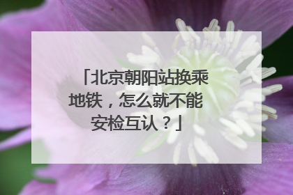 北京朝阳站换乘地铁，怎么就不能安检互认？