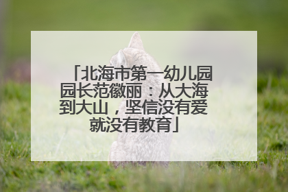 北海市第一幼儿园园长范徽丽：从大海到大山，坚信没有爱就没有教育