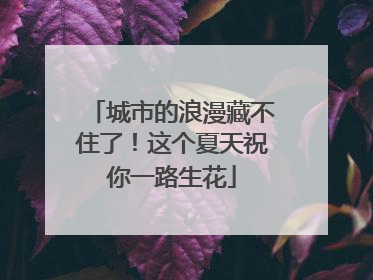 城市的浪漫藏不住了！这个夏天祝你一路生花