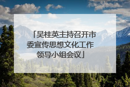 吴桂英主持召开市委宣传思想文化工作领导小组会议