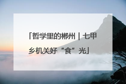 哲学里的郴州｜七甲乡机关好“食”光