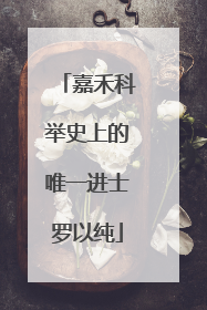 嘉禾科举史上的唯一进士罗以纯