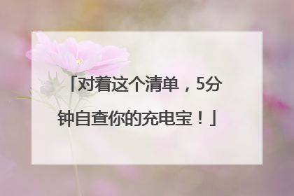 对着这个清单，5分钟自查你的充电宝！