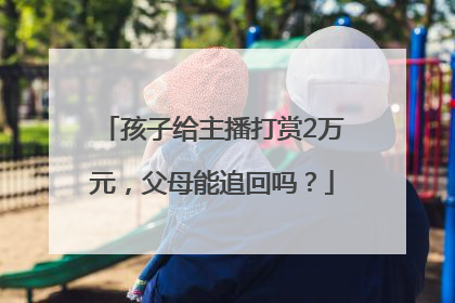孩子给主播打赏2万元，父母能追回吗？