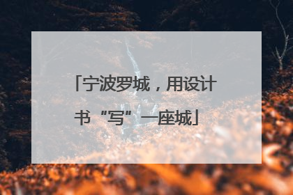 宁波罗城，用设计书“写”一座城