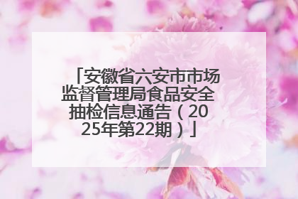 安徽省六安市市场监督管理局食品安全抽检信息通告（2025年第22期）