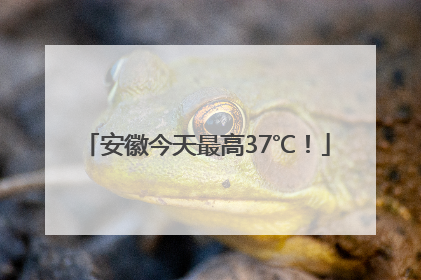 安徽今天最高37℃！