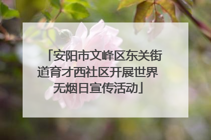 安阳市文峰区东关街道育才西社区开展世界无烟日宣传活动