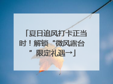 夏日追风打卡正当时！解锁“微风露台”限定礼遇→