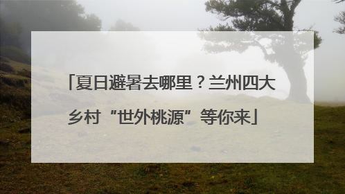 夏日避暑去哪里？兰州四大乡村“世外桃源”等你来