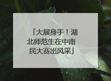大展身手！湖北师范生在中南民大赛出风采