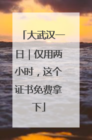 大武汉一日｜仅用两小时，这个证书免费拿下