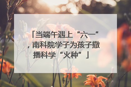 当端午遇上“六一”，南科院学子为孩子撒播科学“火种”