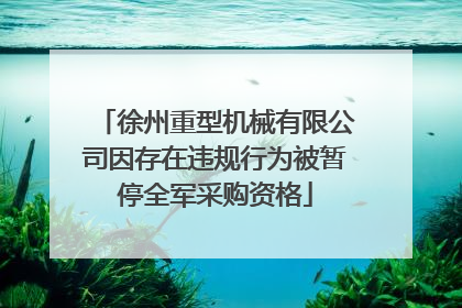 徐州重型机械有限公司因存在违规行为被暂停全军采购资格