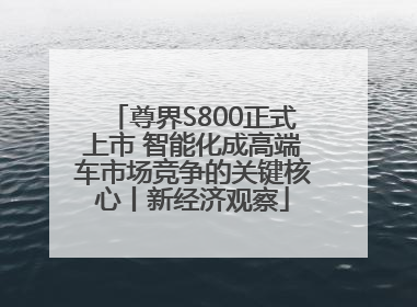 尊界S800正式上市 智能化成高端车市场竞争的关键核心丨新经济观察