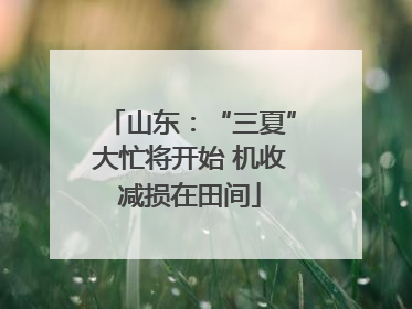 山东：“三夏”大忙将开始 机收减损在田间