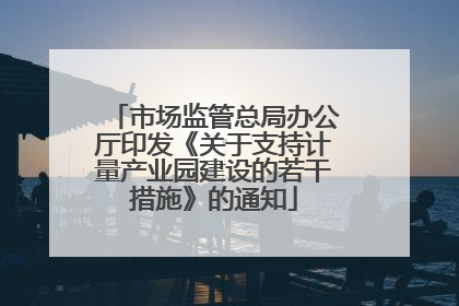 市场监管总局办公厅印发《关于支持计量产业园建设的若干措施》的通知