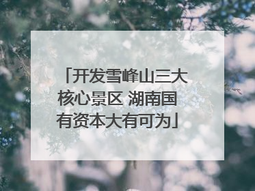 开发雪峰山三大核心景区 湖南国有资本大有可为