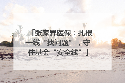 张家界医保：扎根一线“找问题”，守住基金“安全线”