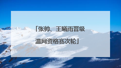 张帅、王曦雨晋级温网资格赛次轮