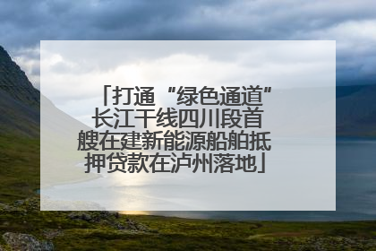 打通“绿色通道” 长江干线四川段首艘在建新能源船舶抵押贷款在泸州落地