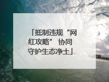 抵制违规“网红攻略” 协同守护生态净土