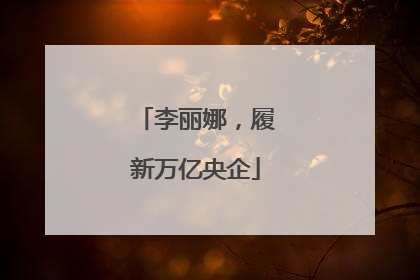 李丽娜，履新万亿央企
