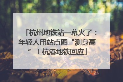 杭州地铁站一幕火了：年轻人用站点图“测身高”！杭港地铁回应