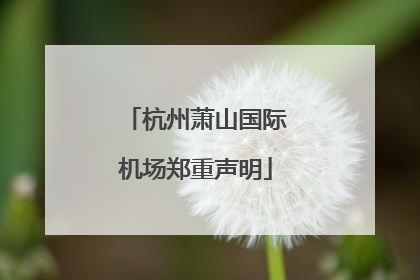 杭州萧山国际机场郑重声明