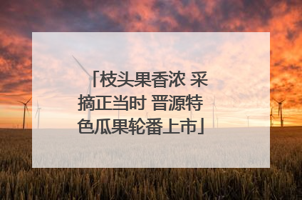 枝头果香浓 采摘正当时 晋源特色瓜果轮番上市