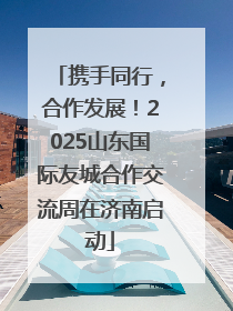 携手同行，合作发展！2025山东国际友城合作交流周在济南启动