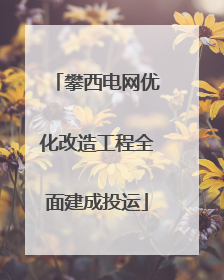 攀西电网优化改造工程全面建成投运