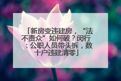 新房变违建房，“法不责众”如何破？闵行：公职人员带头拆，数十户违建清零