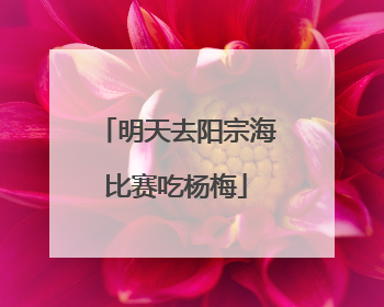 明天去阳宗海比赛吃杨梅