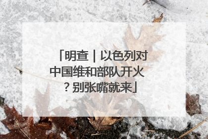 明查｜以色列对中国维和部队开火？别张嘴就来