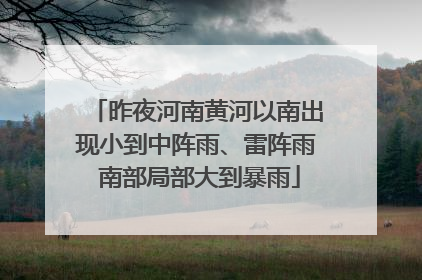 昨夜河南黄河以南出现小到中阵雨、雷阵雨 南部局部大到暴雨