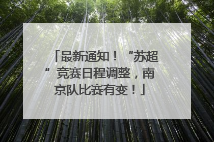 最新通知！“苏超”竞赛日程调整，南京队比赛有变！