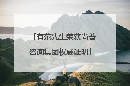有范先生荣获尚普咨询集团权威证明