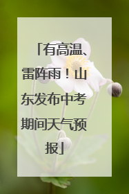 有高温、雷阵雨！山东发布中考期间天气预报