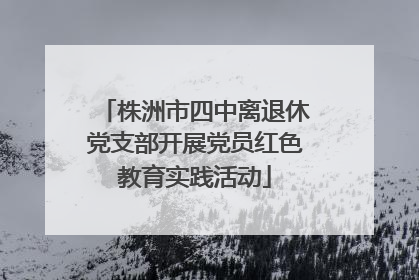 株洲市四中离退休党支部开展党员红色教育实践活动