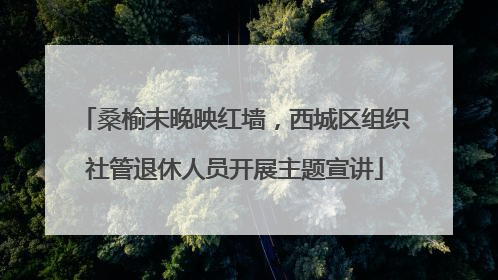 桑榆未晚映红墙，西城区组织社管退休人员开展主题宣讲