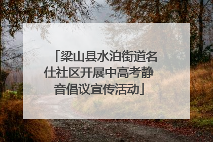 梁山县水泊街道名仕社区开展中高考静音倡议宣传活动